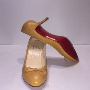 Christian Louboutin authentic tan pumps